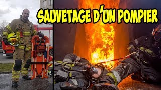 SAUVETAGE d'un POMPIER // Test nouveau matériels: balise, sangle rhinoevac, fast board...