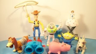 1996 DISNEY'S TOY STORY BURGER KING SET OF 8 KIDS MEAL TOY'S VIDEO REVIEW