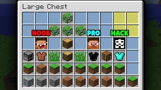 Minecraft Battle NOOB vs PRO vs HACKER : PLAYABLE MINECRAFT IN A CHEST! SURVIVAL in Minecraft