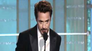 Avengers Star Robert Downey Jr Wins Best Actor Motion Picture Musical or Comedy - Golden Globes 2010