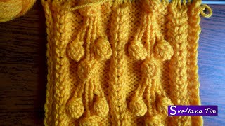 Узор ШИШЕЧКИ НА ВЕТКАХ. Вязание спицами. Вязание на спицах # 105