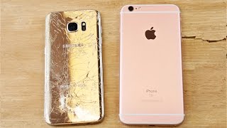 Samsung Galaxy S7 Edge vs iPhone 6S Plus Drop Test!