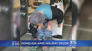 Holiday Decorations Can't Hide Homeless Situation In San Francisco Union Square