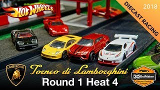 Round 1 Heat 4 - Tournament of Lamborghini - Hot Wheels Diecast Racing