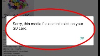 How to fix Sorry, this media file doesn't exist on your SD card in whatsapp