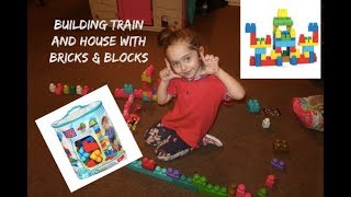 Building Train and House with Bricks and Blocks | Elizabeth & Eva TV