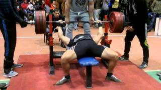 Денис Бунчук. Жим лежа 215 кг. ЧУ UPC 2015 в СК МЕРИДИАН/Фитнес-клуб M-GYM (Киев)