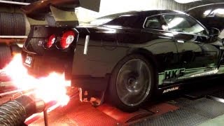 HKS R35 GT-R Racing Muffler DYNO TEST with GT1000 TURBINE KIT