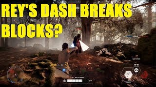 Star Wars Battlefront 2 - Rey's Dash attack breaks blocks! Poor Vader got destroyed!