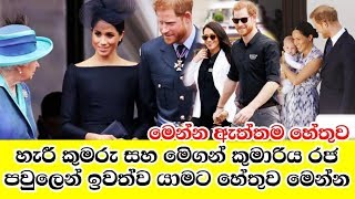 හැරී කුමරු සහ මේගන් කුමරිය රජ පවුලෙන් ඉවත්වීමට හේතුව මෙන්න.megan markle
