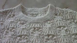 Обработка горловины спицами.?Обвязка горловины с кетёвкой.Вязание