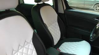Авточехлы из экокожи для Шкода Йети   Ромб  Установка авточехлов