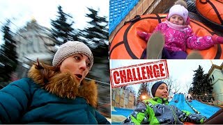 Челлендж на ПЛЮШКАХ My little Nastya Sasha Show НЮСЯ TV КТО БЫСТРЕЕ катаемся на коньках МОЙ выходной