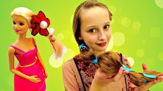 Новогодняя прическа для куклы Барби. Видео для девочек