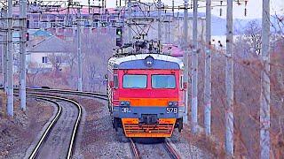 Railway. Commuter EMU Train ER9MK to Vladivostok / Пригородный электропоезд ЭР9МК во Владивосток