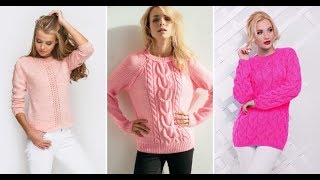 Розовый Свитер Спицами - 2019 / Pink Sweater Knitting Needles / Rosa Stricknadeln