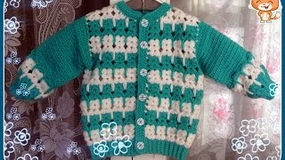 Кофточка с котятами ( крючок) Часть 2 - Crocheted children's jacket