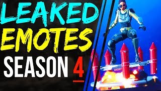Fortnite SEASON 4 LEAKED EMOTES! - ALL 4 Season 4 Dance Emotes - Smooth Ride, Rocket Spinner More!