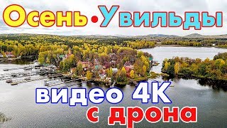 Осенний вид на озеро Увильды с высоты птичьего полета Mavic Pro