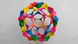 Кусудама футбольный мяч оригами, Kusudama football origami.