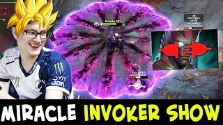 Miracle INVOKER SHOW — 4 vs 5 with LEAVER in team