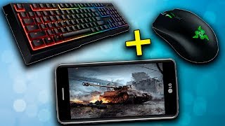 Клавиатура и мышь в WoT BlitZ на Android смартфоне ? Демонстрация возможностей при игре в танки