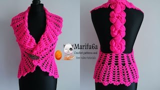 how to crochet vest bolero jacket with roses chaleco free pattern tutorial by marifu6a