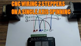 How to Wiring two Stepper motors on a Single  Axis Spinning in Opposite with Single Driver