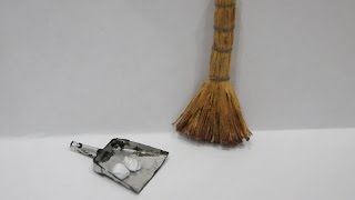 DIY Миниатюра веник и совок / Miniature broom and dustpan