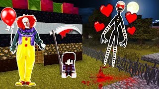 BEBÊ PROTEGE O PALHAÇO IT A COISA DO BEIJO DA PUPPET ANIMATRONIC NO MINECRAFT