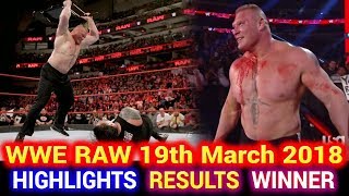 WWE Monday Night Raw 19th March 2018 Hindi Highlights - Roman Reigns | Brock Lesnar | Results Winner