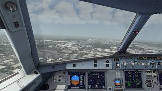 Cockpit A320 Strom Wind on Approach MIAMI - Aerofly FS 2
