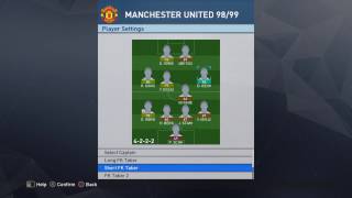 Manchester United 98/99 PES 2017 (formation & number)
