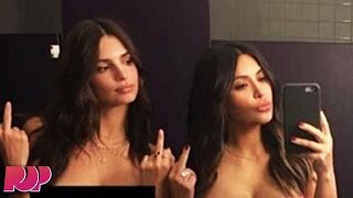 Kim Kardashian and Emily Ratajkowski Share Nude Selfie