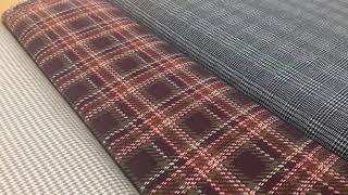 Strickstoff Jacquard Glencheck Karo weiß schwarz