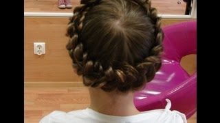 Коса- корона (венок)  Детские причёски Французская коса