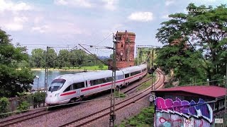 High Speed ICE-T (BR 411 & BR 415) überqueren die Südbrücke in Mainz
