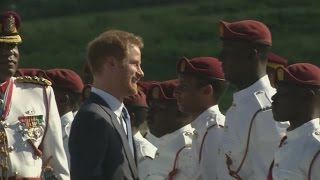 'Formal but fun': Prince Harry arrives in Antigua for Caribbean tour