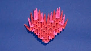 Как сделать сердце из бумаги  (модульное оригами для начинающих)