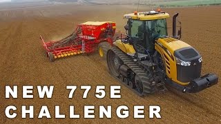 Challenger 775E Pulling Vaderstad 8m Drill