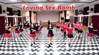 Loving Sex Bomb (by Suki & Sally Hung) - Line Dance (Demo & Walkthru) ~ 性感炸彈 (4K)