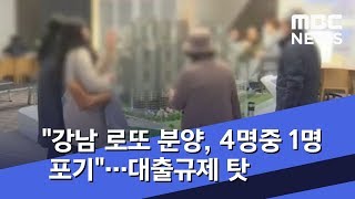 [뉴스터치] "강남 로또 분양, 4명중 1명 포기"…대출규제 탓 (2018.12.31/뉴스투데이/MBC)