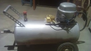 Красим самодельным компрессором от холодильника  Paint a homemade compressor from refrigerator