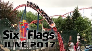 Six Flags New England June 2017 Park Footage