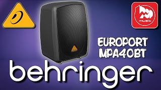 BEHRINGER MPA40BT EUROPORT - активная колонка со встроенным микшером. Работает от аккумулятора