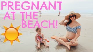 PREGNANT AT THE BEACH! | DITL OF A MOM VLOG | Hayley Paige