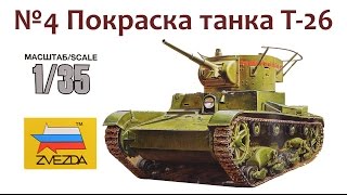 СБОРНЫЕ МОДЕЛИ: Советский легкий танк Т-26. Покраска.