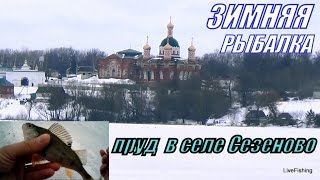 Зимняя рыбалка на пруду в селе Сезеново