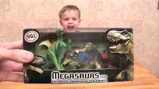 Обзор игрового набора  Megasaurs. Играем и изучаем динозавров видео для детей. Kids Center