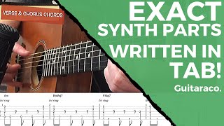 One Kiss - Calvin Harris Dua Lipa // Guitar Tutorial (Exact Synth Parts written in TAB)